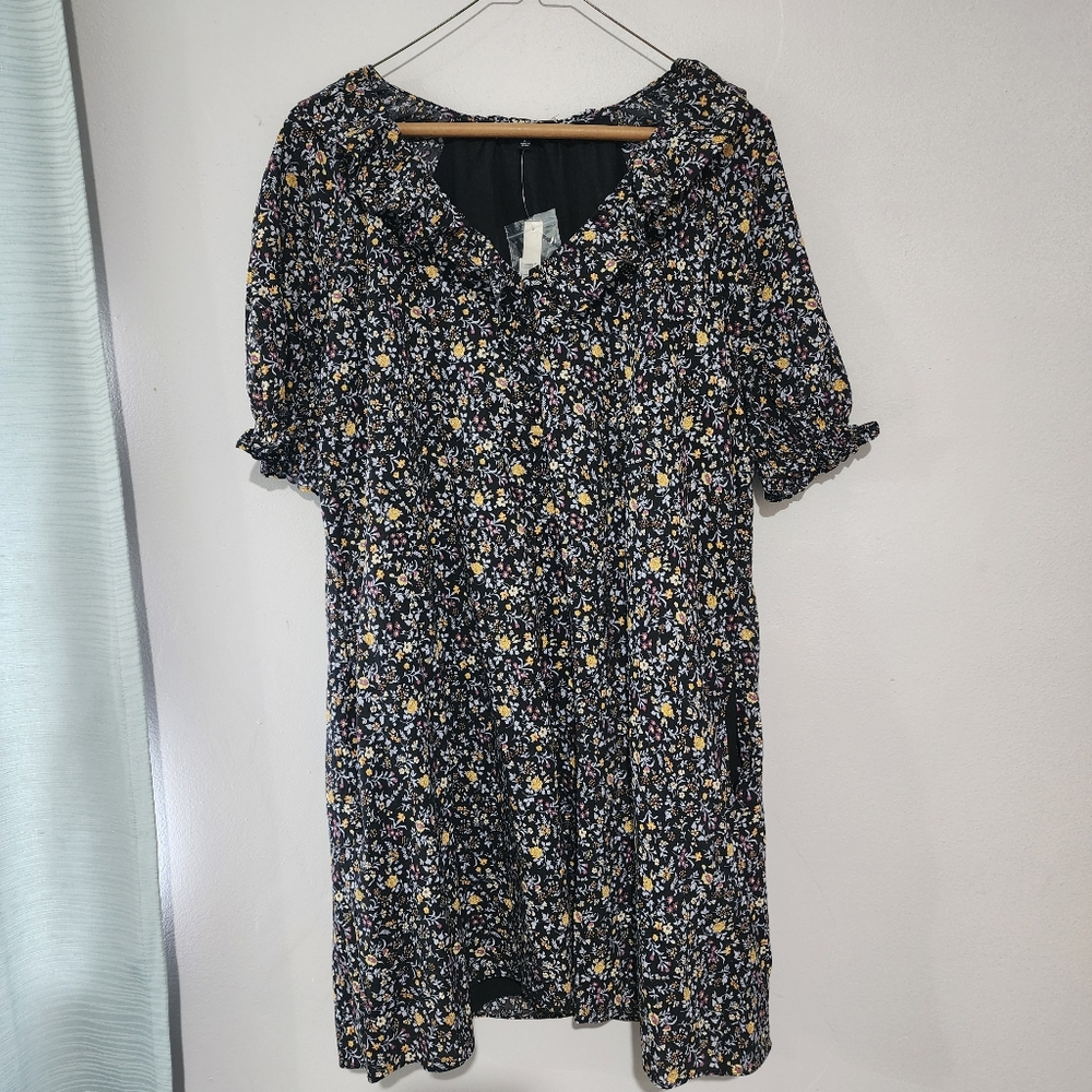 MADEWELL NWT FLORAL POCKETS RUFFLED DRESS